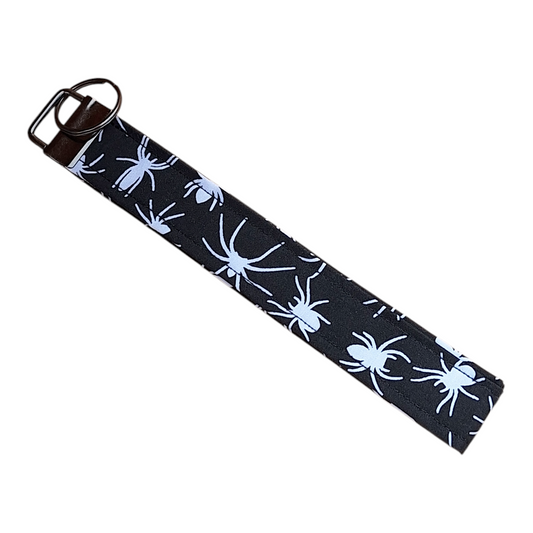 Black Spider Fabric Key Wristlet