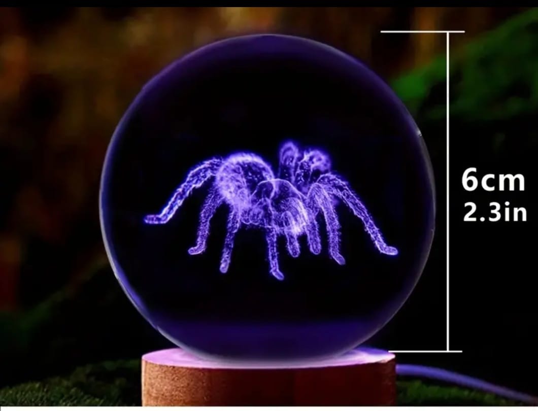 Glass LED Tarantula Ball with Stand