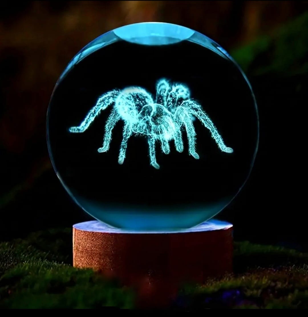 Glass LED Tarantula Ball with Stand