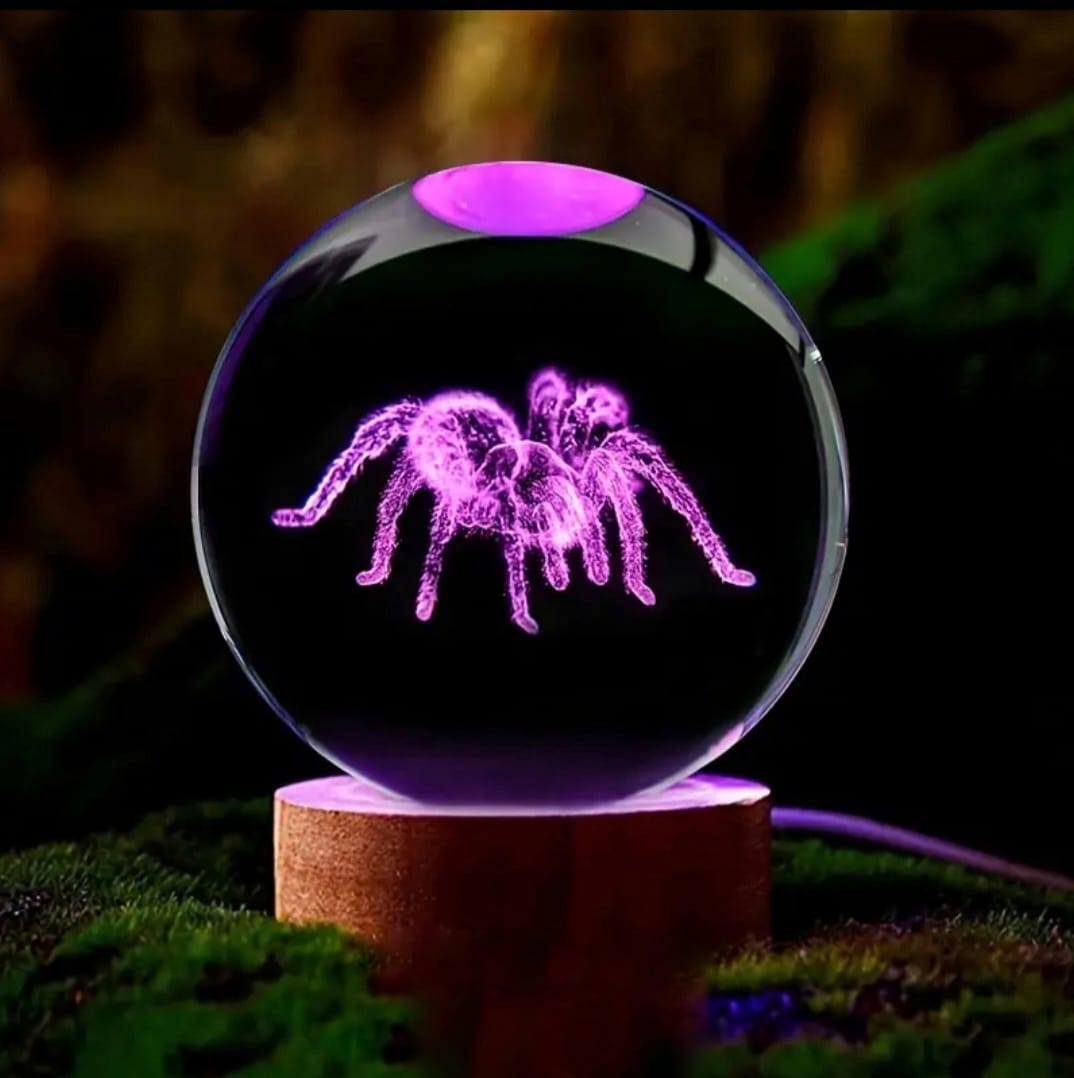 Glass LED Tarantula Ball with Stand