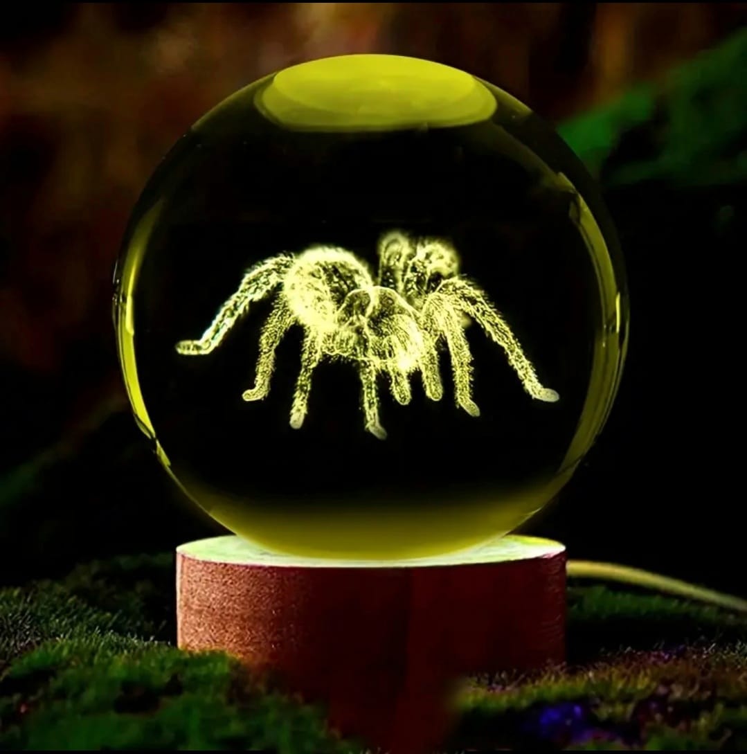 Glass LED Tarantula Ball with Stand