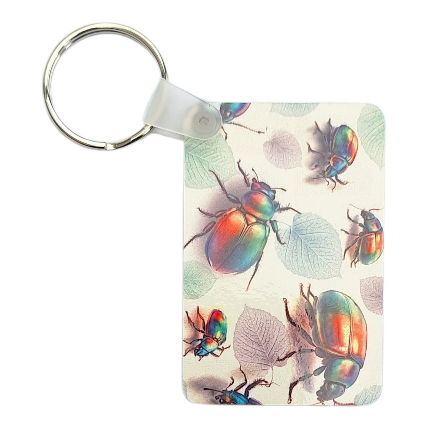 Rainbow Beetle Wooden Keyring