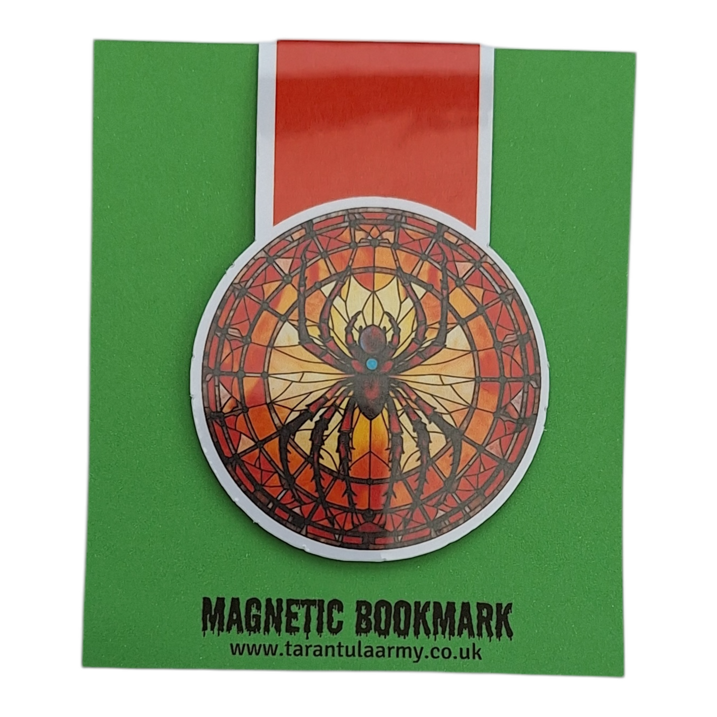 Stained Glass Spider Magnetic Bookmark