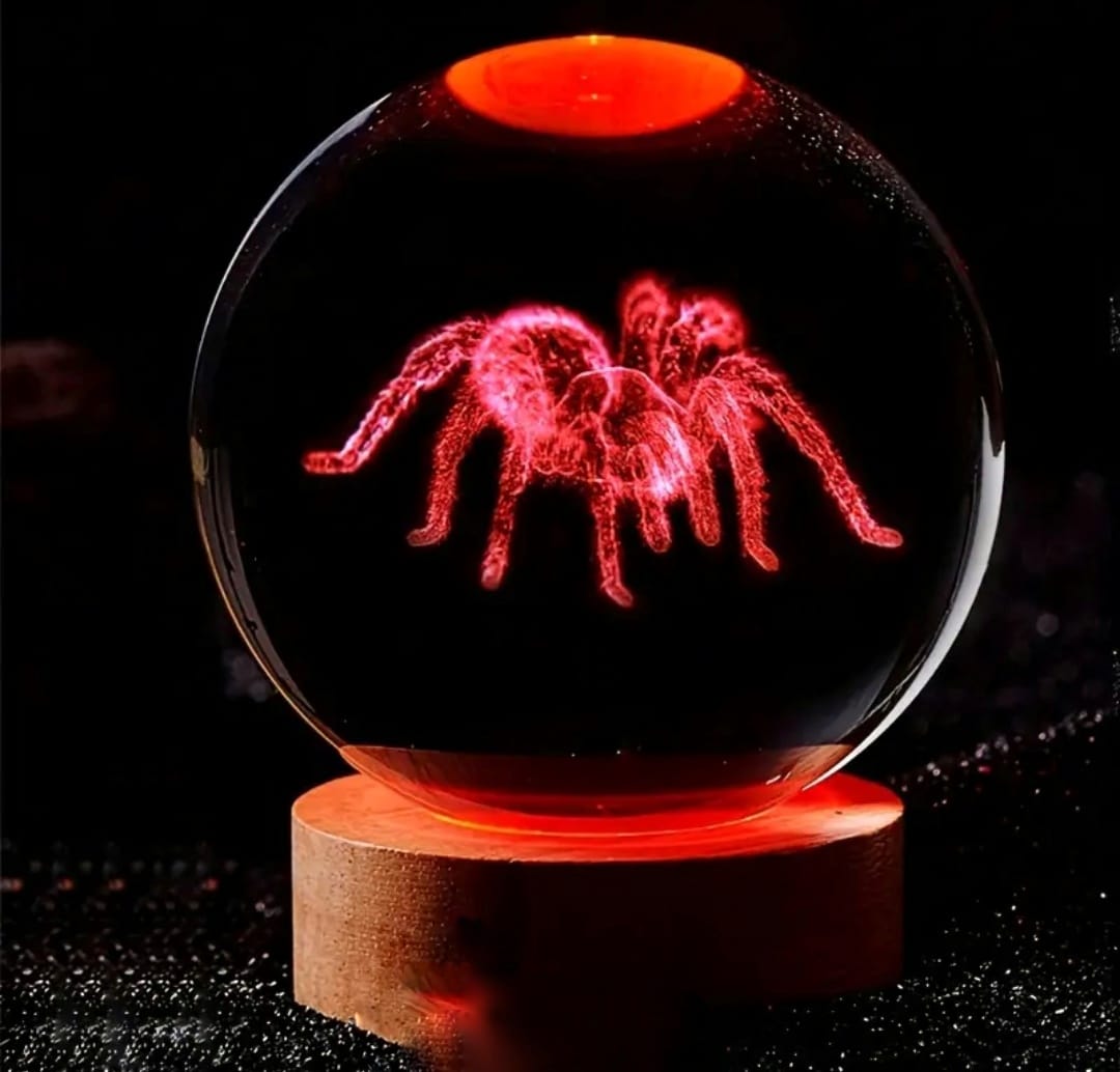 Glass LED Tarantula Ball with Stand