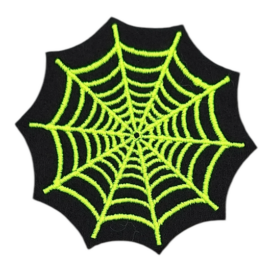 Green Spider Web Iron/Sew on Patch