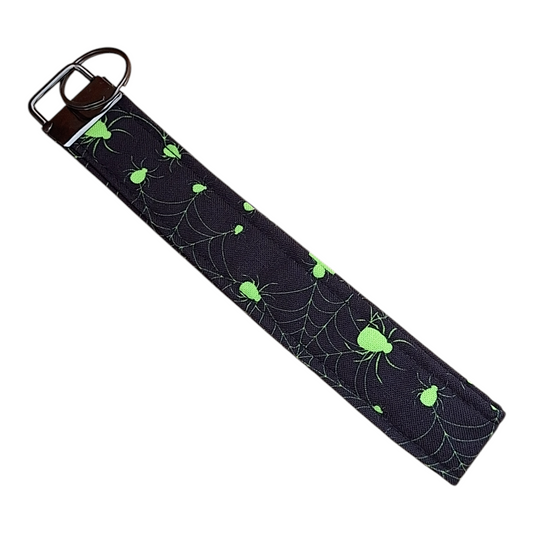 Neon Tarantula Fabric Key Wristlet